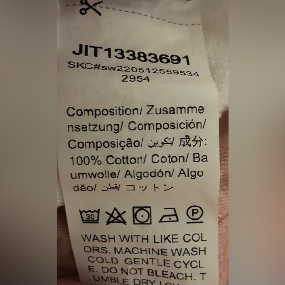 Women’s White Oversized Cropped Sweat Shirt Size Small Petite - Picture 8 of 8